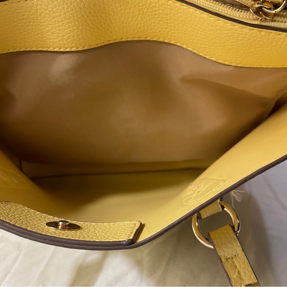 Nanette Lepore Large Yellow Faux Leather Purse - Picture 8 of 9